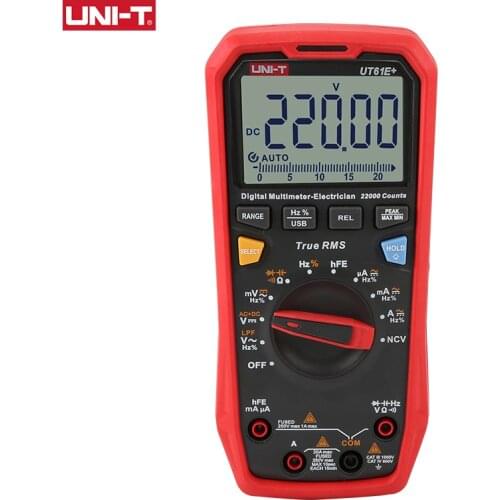 UNI-T UT61E+ True RMS Multimeter Digital Auto Range Unit True RMS meter 22000 Digits Display 220mF Large Capacitance Testing