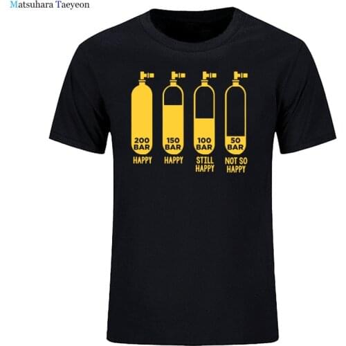 Diver 200 Bar Funny T Shirts Men Summer Cotton Harajuku Short Sleeve Streetwear Tops Oversized Heartbeat Scuba Diving Men Tees