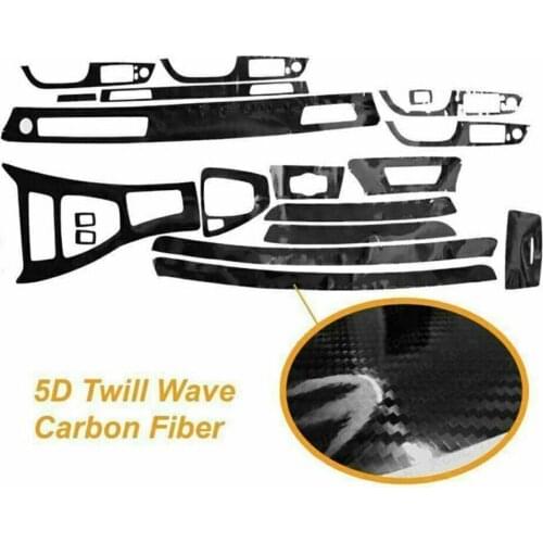 For BMW 3 Series E90 E92 E93 2005-2012 Car Interior 5D Wrap Trim Decal Glossy Carbon Fiber Wrap Trim Decal Car Styling Accessory