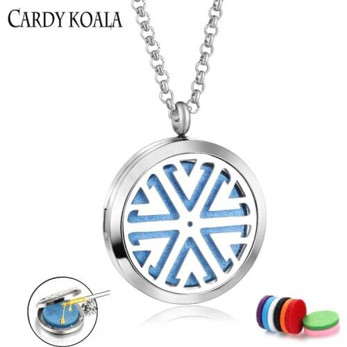 316L stainless steel perfume essential oil pendant hollow magnet clamshell essential oil aroma sweater necklac