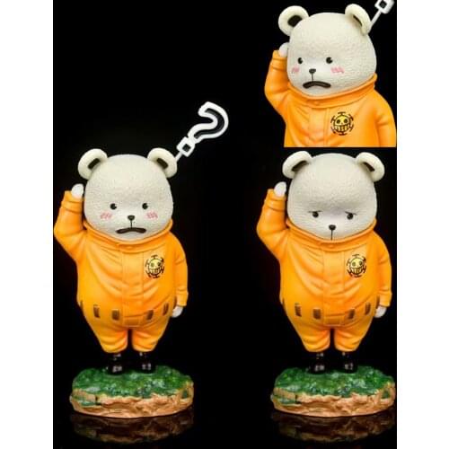 Anime One Piece Bepo Action Figure Bear Question Mark Collectible Model Doll Toys 2PCS Head Change
