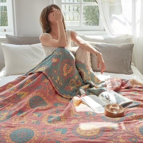 Cotton Waffle Sofa Bed Lace Towel Blanket for Travel Office Single Double Summer Thin Bedding Coverlet Soft Blankets