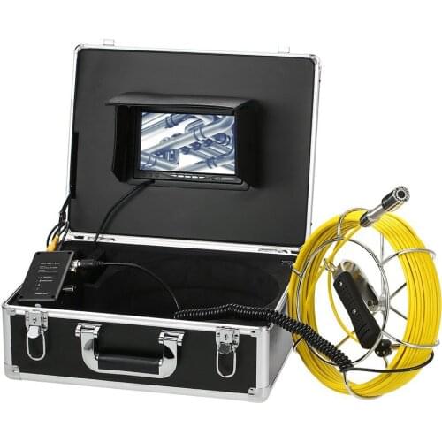 Factory Price 7" Color LCD 20M Fiberglass Cable Waterproof Sewer Pipe Inspection System Equipment With 23MM Camera Head