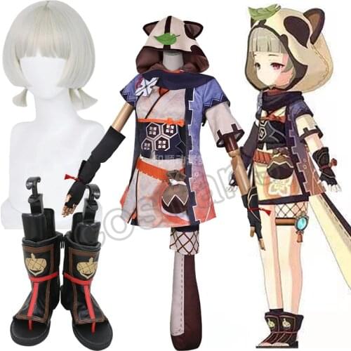 Genshin Impact Sayu Cosplay Costume Sayu Cosplay Cute Outfit Genshin Impact Costume Sayu Cosplay WigWomen Halloween Lovely Tail