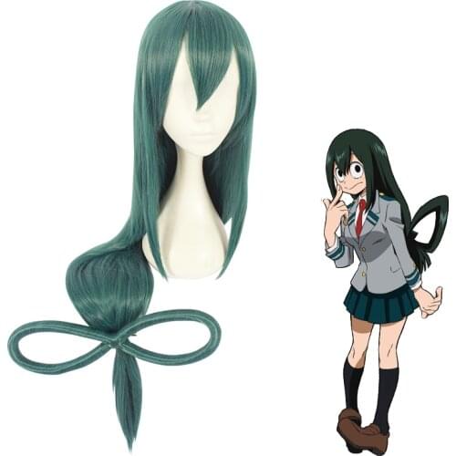 My Hero Academia Froppy Tsuyu Asui Cosplay Costume wigs Spandex Zentai Suit Women Girls Bodysuits Halloween Kids and Adults