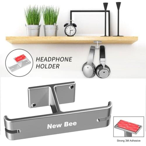 Headphone Bracket New Bee Headset Holder Stand Desk Strong Glue Headphone Hanger Aluminum Alloy Headset Hook