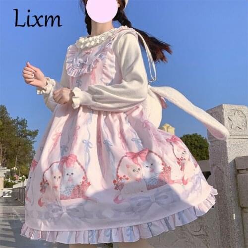 Lolita Tea party basket meow Dress Sling JSK Dress lolita bowknot renaissance gothic dress tea party sweet lolita jsk princess