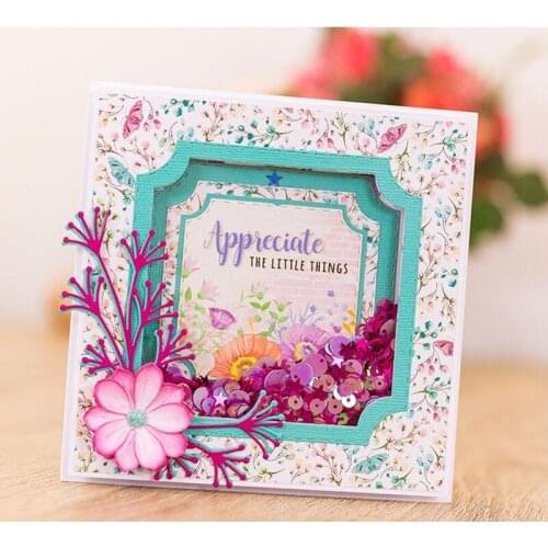 Multi-layer Square Base Border Metal Cutting Dies 2021 New Diy Molds Scrapbooking Paper Making Die Cuts Crafts Christmas Dies