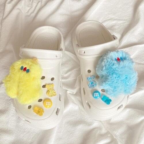 Fashion Hot Sale Croc Charms Designer Vitality Cute Colorful Plush Doll Charms for Crocs DIY Bundle Quality Garden Shoe Buckle