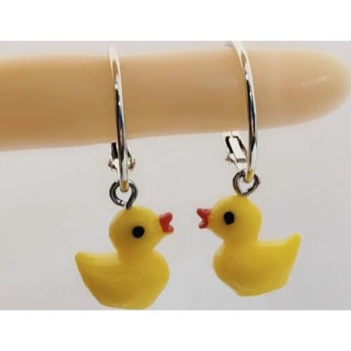 Fashion super cute little yellow duck small earrings for Korean Minimalist Women Gift Earrings Jewelry Wholesale