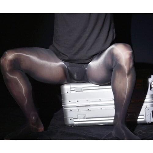 Mens shiny thin pantyhose horizontal placket skinny Leggings bright sexy stockings tights Essential for men elasticit