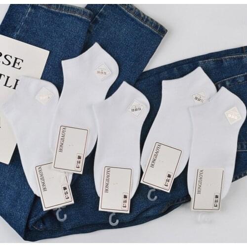 5 Pairs Unisex Men Women Socks 1 Lot Set Pack Harajuku Streetwear Short Ankle Socks White Black Casual Hip Hop Skateboard Sox