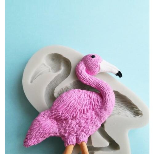 2019 New Flamingo Fondant Silicone Mold Cookies Biscuits Molds Candy Chocolate Mould Baking Cupcake Clay Soap Decoration Tools