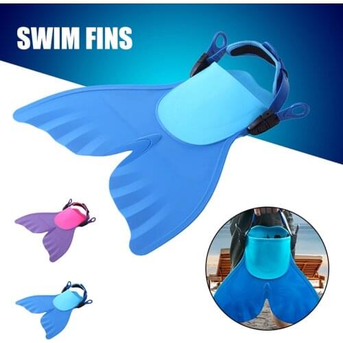 Newly Adjustable Mermaid Tails Swim Fins for Swimming with Flipper Diving Fins Gift for Adult Summer Beach Supply