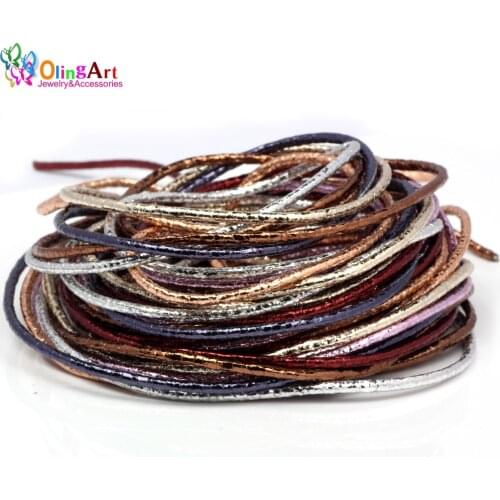 OlingArt 3mm 3m/Lot Round PU Leather Cord Bright Rope For European Style DIY Necklace Bracelet Choker Craft Jewelry Making NEW