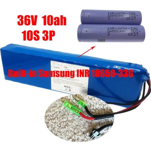 36V 10ah Lithium Ion is Suitable for Motorcycles and Scooters, Suitable for Fiido D1 d2, Used for Bullet Plug Electric Bicycles