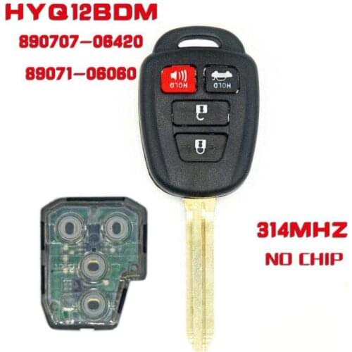 Remote Control Key for Toyota Camry Corolla RAV4 Pruis HYQ12BDM 314MHZ No Chip