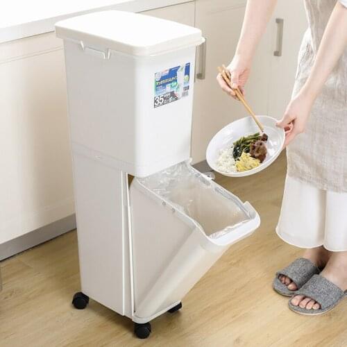 Collapsible Creative Trash Can Large Kitchen Living Room Plastic Recycle Garbage Cans Square Poubelle De Cuisine Storage Bin E5