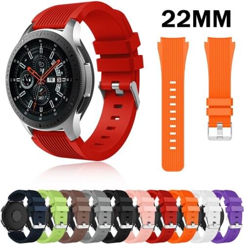 22mm Silicone Band for Samsung Galaxy Watch 46mm 45mm Sports Strap for Samsung Gear S3 Frontier/Classic active 2 Huawei GT 2 Pro