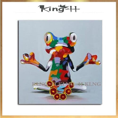 Manual artistic wall decoration oil painting knife of thick oil abstract drawing KTV frogs in the study decorate children room h