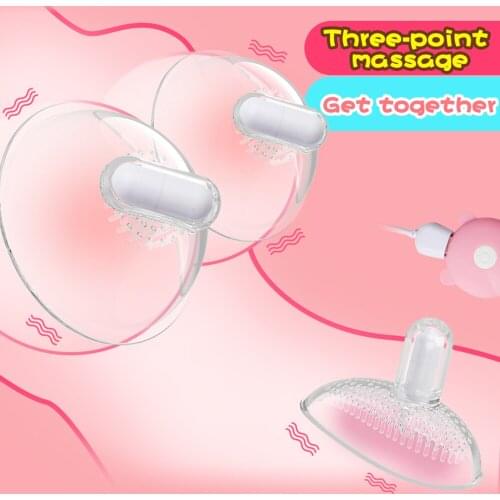 USB Silicone Clear Vibrating Nipple Sucker Breast Stimulator Clitoris Vibrator With 10 Modes Breast Massager Erotic Teasing