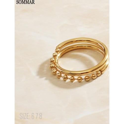 SOMMAR Lose Money Promotions! Gold Filled size 6 7 8 Perfume women men\\\s ring Geometric opal Charming Jewelry Accessories
