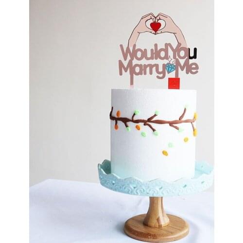 Mirror gold ,rose gold ,wold you marry me acrylic colorful style cake topper enagement cake toppers for engagement party supply