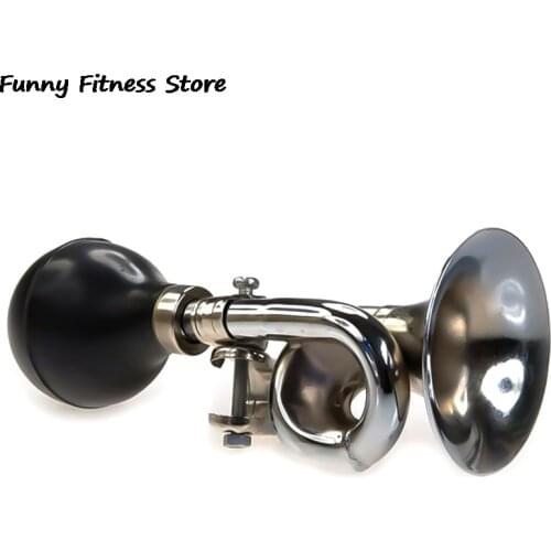 Bicycle Air Horn Aluminum Alloy Bicycle Bell Speaker Retro Bugle Hooter Handlebar Bike Safety Metal Loud Bell Ring Alarm Trumpet