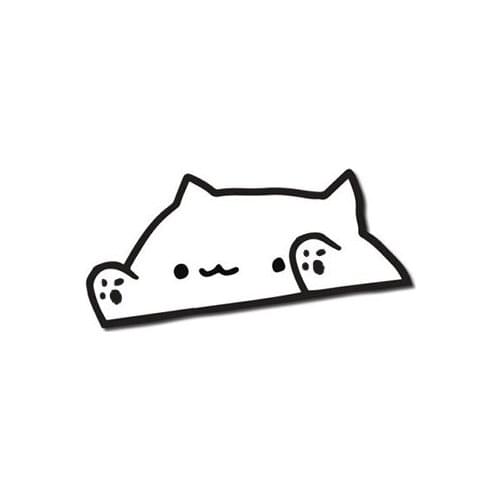 Personality Cartoon Car Sticker Bongo Cat Vinyl Auto Motorcycle Decal Bumper KK Decal Accessories Waterproof Apply To Car Window
