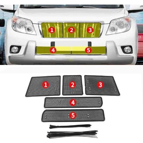 For Toyota Land Cruiser Prado 150 2010 2012 2013 stationary steel grille insert screening mesh front grille net cover accessorie
