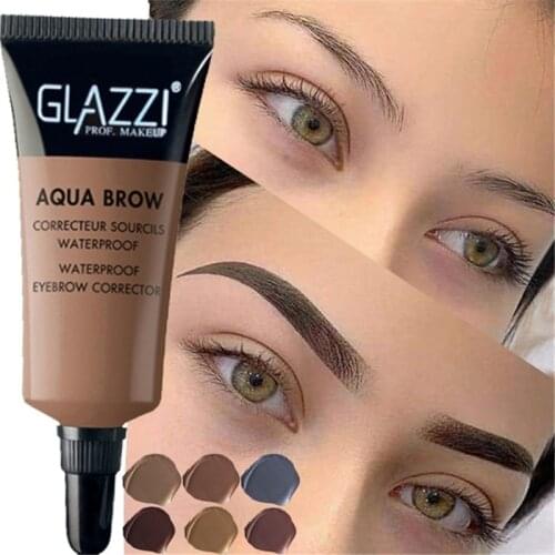 1Pcs Eyebrow Shadows Pigments Black Brown Henna Eyebrow Gel Long Lasting Eye Brow Tattoo Cream Eyebrows Enhancer Kits with Brush
