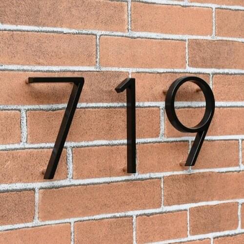 12.7cm Floating House Number Letters Big Modern Door Alphabet Home Outdoor 5 in.Black Numbers Address Plaque 0-9