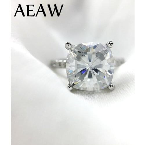 2.5 Carat ct 8mm Cushion Cut Engagement&Wedding Moissanite Diamond Ring Double Halo Ring Genuine 14K 585 White Gold