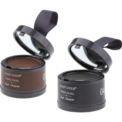 2pcs Instantly Hair Shadow Hair Line Modifying Powder, Grey Hair Concealer with Puff, Gray and Dark Brown