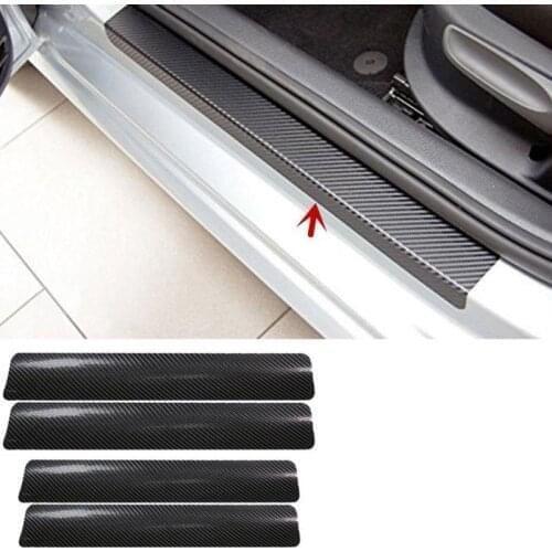 4PC Car Carbon fiber Door Threshold Protector Sticker For Chevrolet Cruze Trax Aveo Lova Sail Epica Captiva Volt Camaro Cobalt
