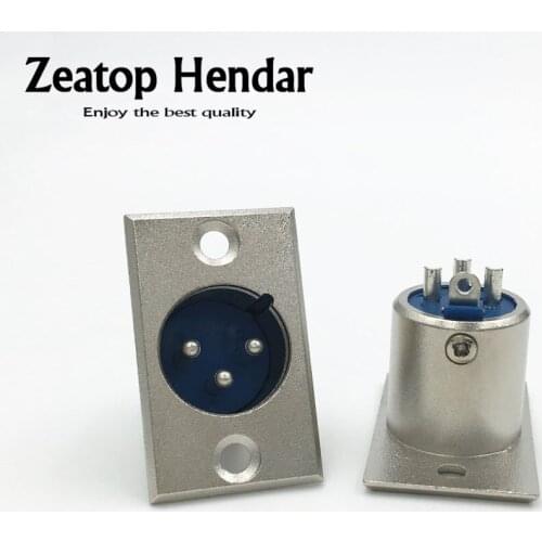 5Pcs High Quality Metal XLR 3 Pin Male Jack Panel Chassis Mount Socket Audio Mic Connector Nickel