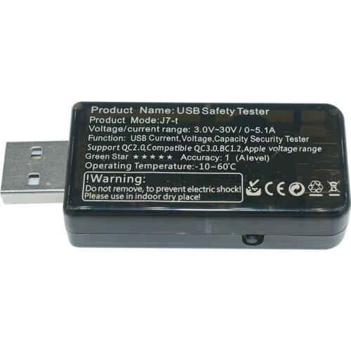 Car USB Tester 6-in-1 Digital Voltmeter Ammeter Voltage Current Power Temperature Battery Capacity Meter Charger Doctor Monitor