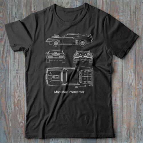 Automotive Car T-Shirt - Mad Max Interceptor - Technical Blueprint