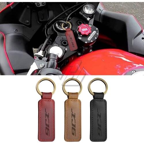For Yamaha XJ6 XJ6-N Models Motorcycle Keychain Cowhide Key Ring
