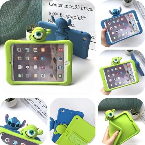 Disney Stitch Mike Anime Cartoon Anime Cute Couples Tablet PC Cover with Stand Mini1/2/3/4/5 Ipad2/3/4 Ipad Pro IpadApplicable
