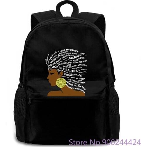 Black Is Beautiful Typography for Proud Black Female Harajuku Female Hot Brand women men backpack laptop travel school