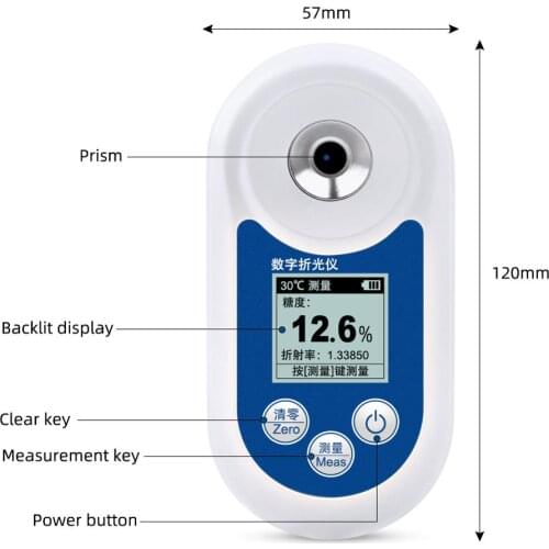 Digital Refractometer Brix Meter Saccharimeter Densimeter for Fruit Wine Beer Alcohol Sugar Concentration Tester
