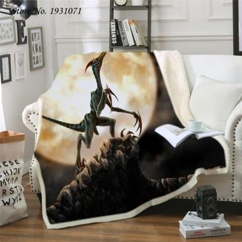 Cute Dinosaur 3D Printed Fleece Blanket for Beds Thick Quilt Fashion Bedspread Sherpa Throw Blanket Adults Kids 07