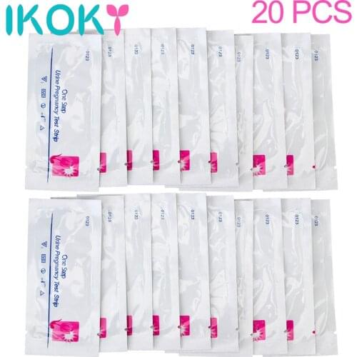 IKOKY Women HCG Early Testing Kits Home Private 20Pcs Urine Measuring 99% Accuracy Early Pregnancy Test Strips