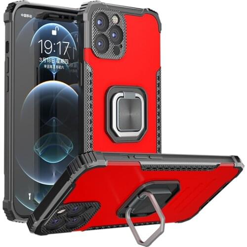 Magnetic Metal Ring Stand Armor Shockproof Case For iPhone 12 Mini 11 12 Pro Max TPU Frame Aluminum Alloy Protective Back Cover
