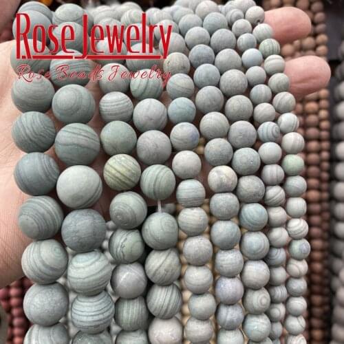 Matte Natural Blue Wood Jaspers Beads For Jewelry Making 4 6 8 10 12mm Dull Polished Round Loose Bead Diy Bracelet Necklace 15