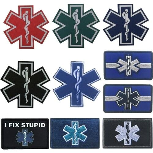 MEDIC Emergency Medical Embroidery Hook Patches Applique Decorative Clothes Accessories Doctor Cross Rescue Badges Patch