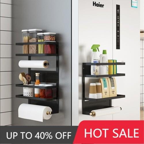 Multi-layer Storage Rack Kitchen Shelf Magnetic Absorption Nanoframe Perforation-free Balcony Washing Machine Storage Rack