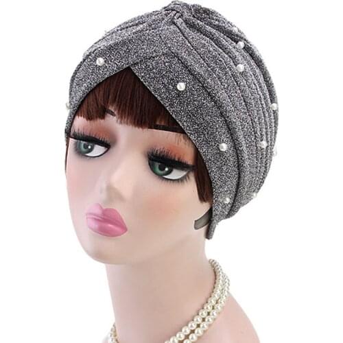 Fashion Hats Trend Women Comfortable Multi-functional New Bright Silk Indus Hat Sky Star Pearl Ladies Headscarf Hat Fashion 12