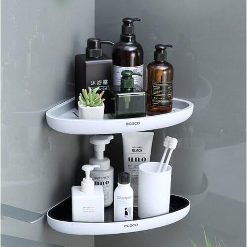 Wall-mounted Restroom Shelf Home Organizer For Bathroom and Kitchen Storage Rack Punch-free Storage Shelf Bathroom Accessories
